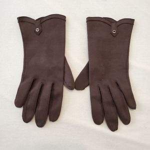 Womens Vintage Elvette by Dawnelle XS Brown Gloves